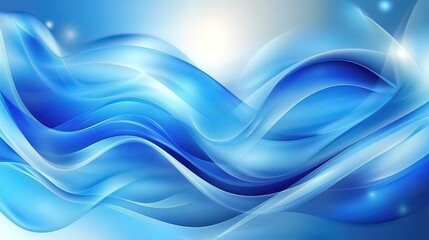 Obraz premium Abstract blue wavy background with light effects.