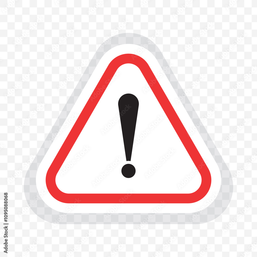 Poster caution icon / sign in flat style isolated. warning symbol. attention caution sign warning symbol ic