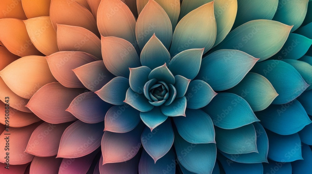 Poster a vibrant, abstract image of overlapping succulent leaves in various shades, creating a harmonious b