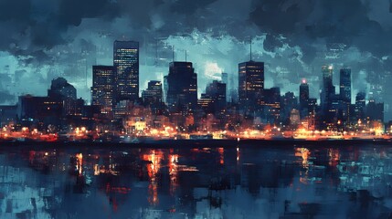 Obraz premium Montreal Skyline. Downtown City Landscape with Architectural Buildings Along Saint Lawrence River at Dusk in Canada