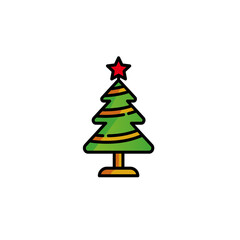 Christmas tree flat vector design
