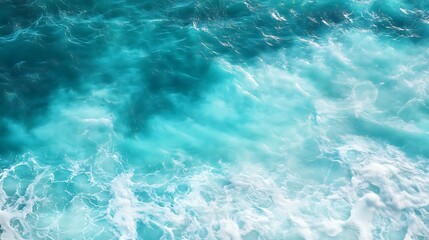 Obraz premium surface waves on the beach, Blue sea surface, water wave surface, blue water wave, top view 