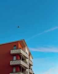 Light blue sky and plane