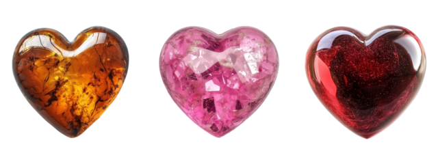 Set of heart-shaped on transparent background
