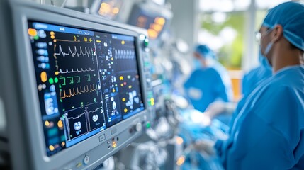 Healthcare workers monitor vital signs and provide optimal care to patients in a fast-paced hospital setting