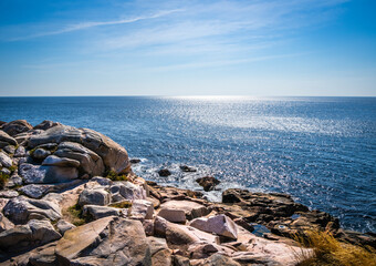 Rocky Atlantic Ocean coastline at Lakies Head on the Cabot Trail on Cape Breton Island Nova Scotia Canada