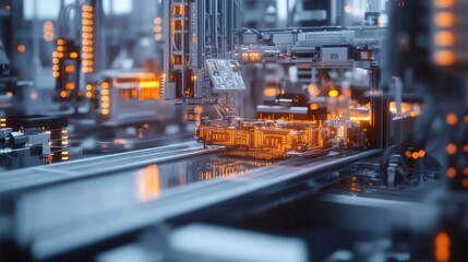 Obraz premium Futuristic Factory: A Glimpse into Automated Production