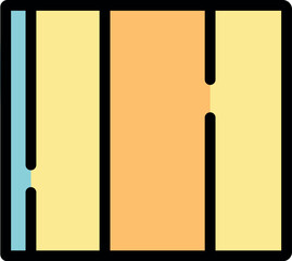 Square divided into sections with different colors symbolizing data analysis, information processing, and visual representation of information