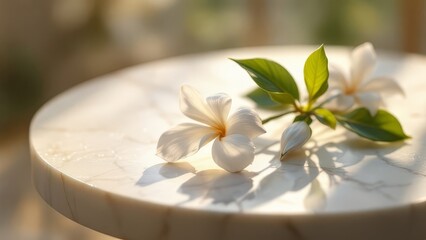 Naklejka premium Marble, a backdrop for a double-exposed jasmine.