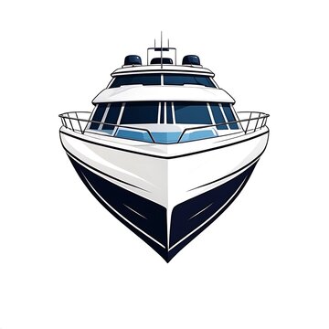Motorboat or yacht, yachting sport logol , isolated on white background