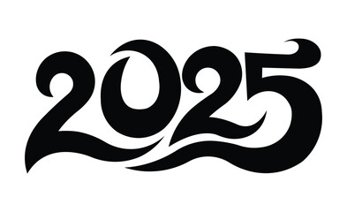 2025 Happy New Year design vector. trendy new year 2025 design template.
