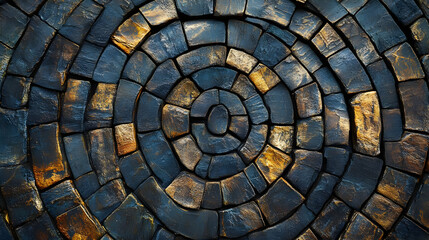 Fototapeta premium Abstract Background Dark Blue Gold Stone Texture