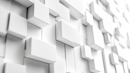 White Abstract Geometric 3D Cubes with Minimalist Design and Clean Aesthetic for Modern Backgrounds