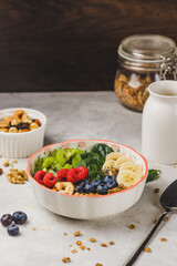 Smoothie bowl with granola and berries
