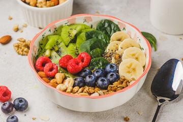 Smoothie bowl with granola and berries