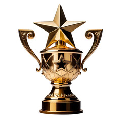 Golden trophy cup PNG  victory symbol achievement award shiny metallic ceremonial prize