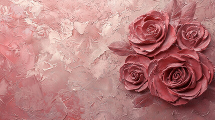 Delicate Pink Roses on a Soft Textured Background, Perfect for Romantic and Elegant Themes