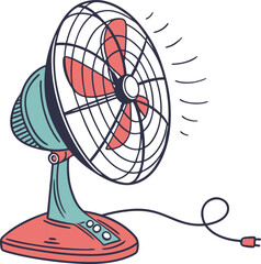 A Beautiful color Electric fan icons vector on white background