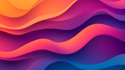 Obraz premium Abstract wave pattern with vibrant hues of orange, pink, and purple, creating a dynamic and modern visual appeal.