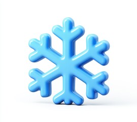 Obraz premium Blue snowflake icon digital design graphic element minimalist style close-up view winter concept for visual appeal