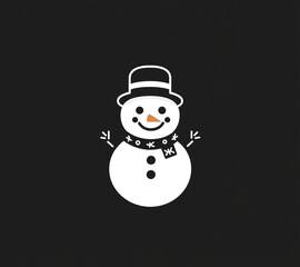 Festive snowman illustration winter wonderland graphic design minimalist style whimsical viewpoint holiday spirit