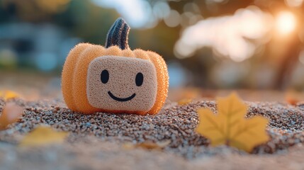 Happy Halloween Pumpkin Decor Autumn Leaves Fall Season