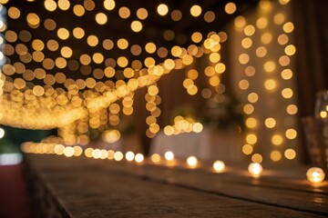 christmas Golden Bokeh Lights Background with Elegant Glittering Sparkles for Festive and Celebratory Designs