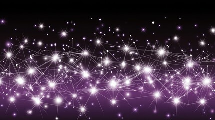 Fototapeta premium Stunning Abstract Background of Sparkling Stars and Glowing Light Particles in a Deep Purple and Black Color Palette for Creative Design Projects