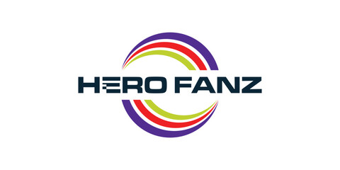 Circle and speed logo, full color logo, game logo