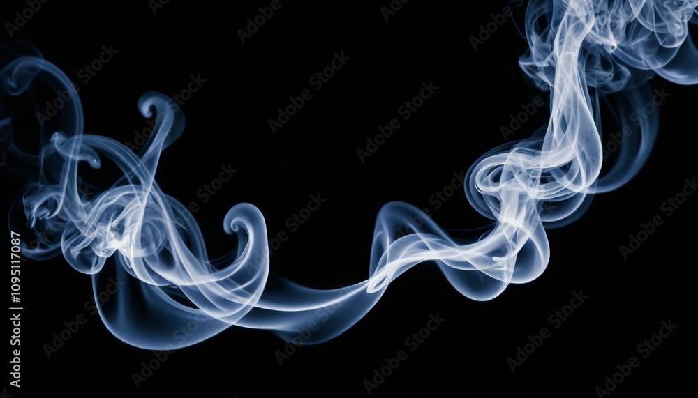 Poster smoke trail elegantly swirls in a dark background creating an atmospheric and mysterious effect duri