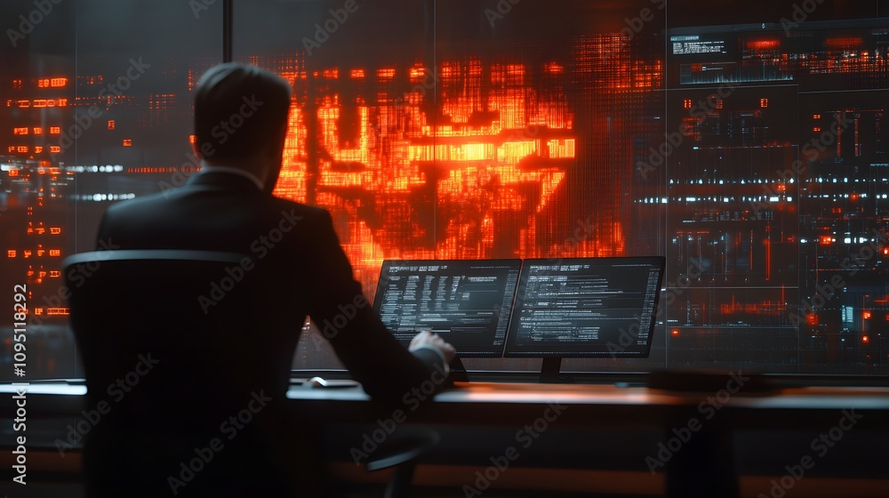 Poster A professional analyzing blockchain-powered data encryption models displayed on AR platforms during a meeting. 4k resolution, Cinematic Scene