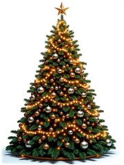 Christmas tree with bulbs and decorations, Christmas holidays, happy holidays, culture and religion, decorated Christmas tree