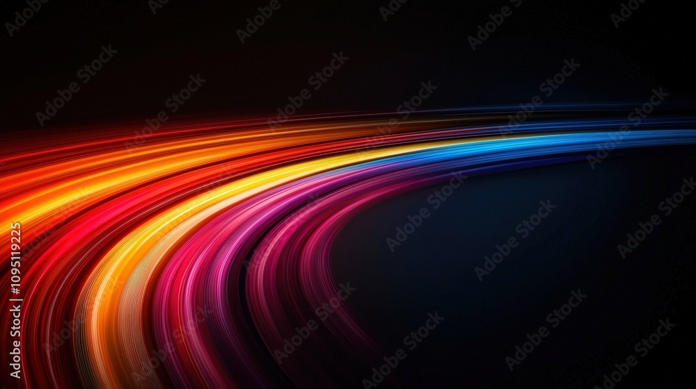 Poster abstract colorful light trails speed motion blur background