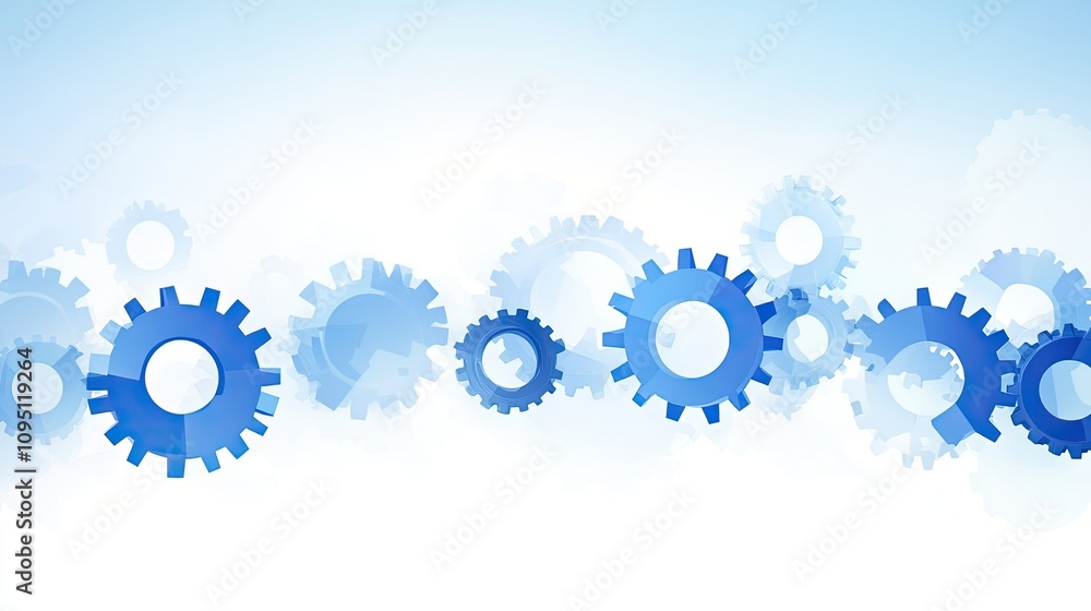 Poster blue gear background with abstract design elements for business and technology concepts in modern gr