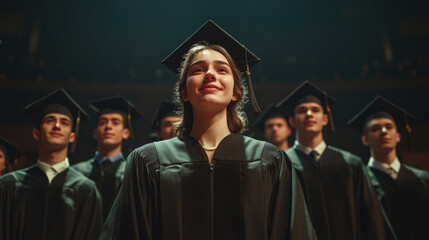 Obraz premium Graduation ceremony highlights student achievements at a prestigious university event