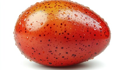 Fototapeta premium Red Easter Egg With Water Drops