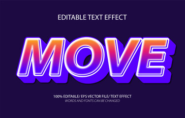 Obraz premium Move editable text effect, 3D editable text template.