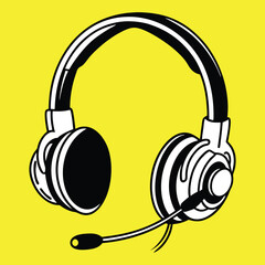 Modern Headset Illustrations: Vector and Silhouette Art
