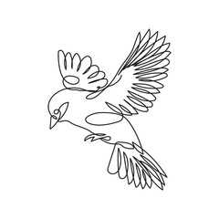 Minimalist Bird in Motion Line Art Design