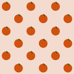 Seamless pattern with orange. Vector illustration.