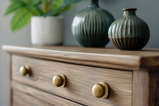 boho vintage decor, vintage brass knobs adorn a reclaimed wood dresser in a sunny boho bedroom with macrame and rich textures, exuding charm