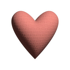 3D Heart shape on a white background—Valentine's Day design—3D illustration. JPG