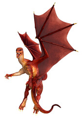 Naklejka premium 3D Rendering Fairy Tale Dragon on White