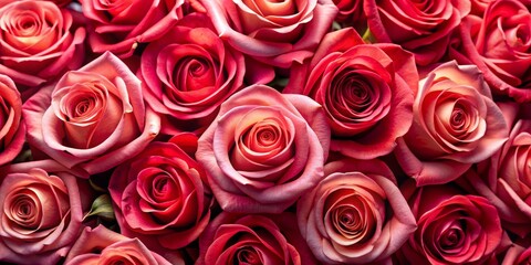 A Close-Up of a Bouquet of Vibrant Pink Roses, Captured in a Romantic and Textured Composition