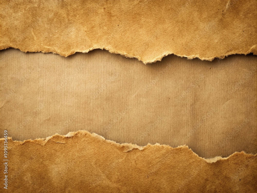 Poster torn brown paper texture background with rough edges and shadows ideal for creative design projects 