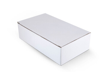 White cardboard box isolated on a White background