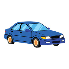 Fototapeta premium High Quality Sedan Car Vector Illustration Design on Clean White Background 