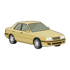 Obraz premium High Quality Sedan Car Vector Illustration Design on Clean White Background 