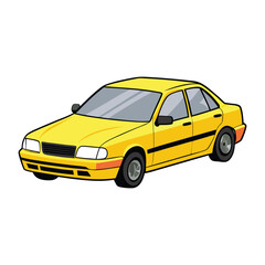 High Quality Sedan Car Vector Illustration Design on Clean White Background 