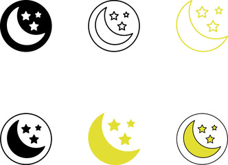 Sun and moon morning day or night time, daytime, nighttime, sunrise, icon illustration